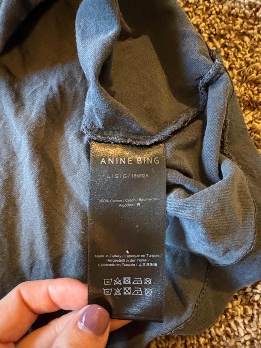 Anine Bing Johnny Cropped Tee - Picture 3 of 5